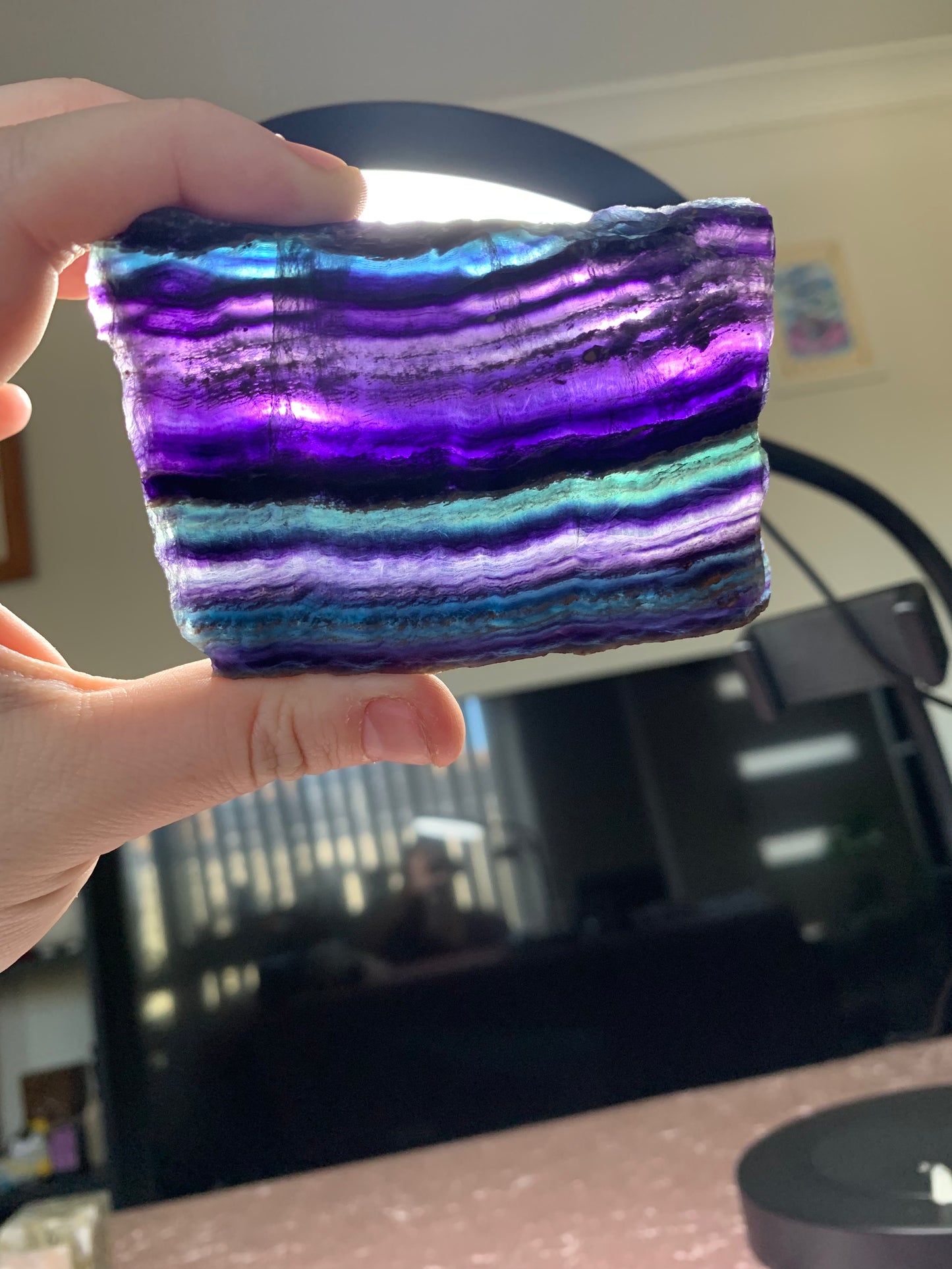 Rainbow Fluorite Slab