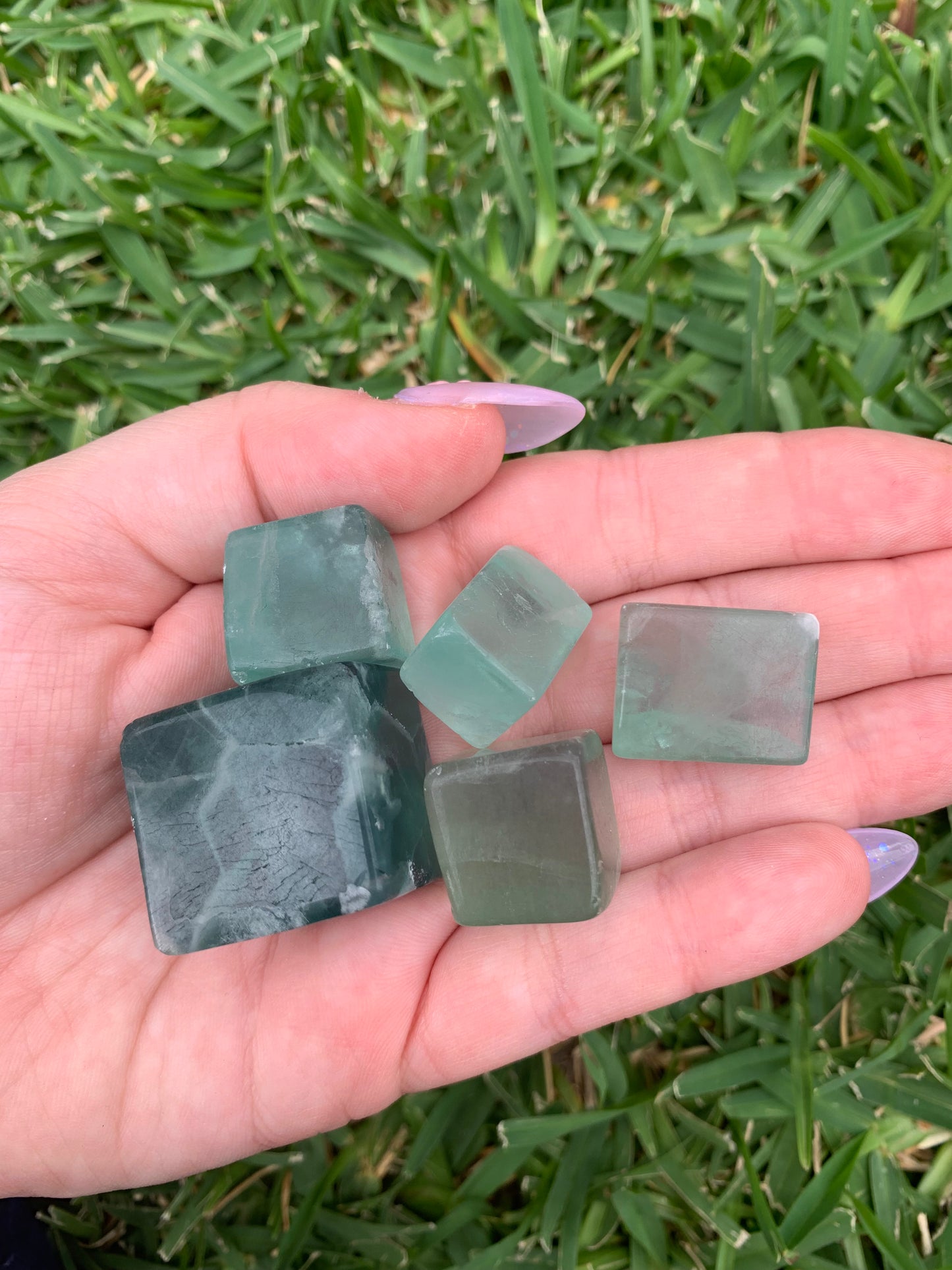 Green Fluorite "Not Quite" Cubes