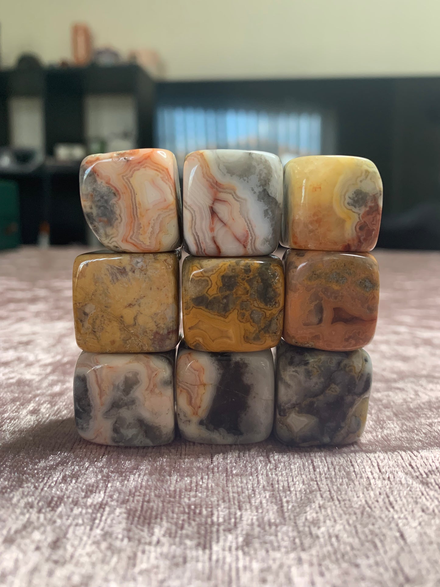 Crazy Lace Agate Cube