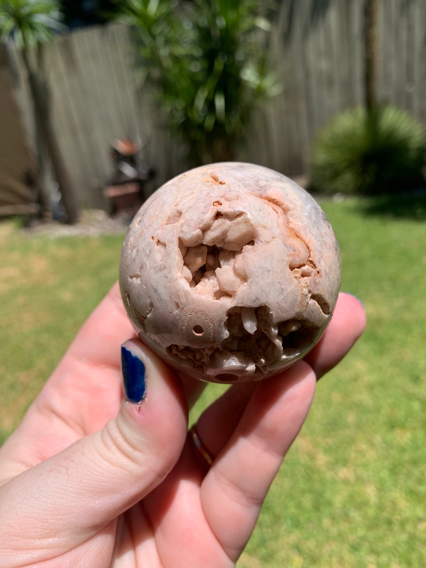 Pink Amethyst Flower Agate Sphere