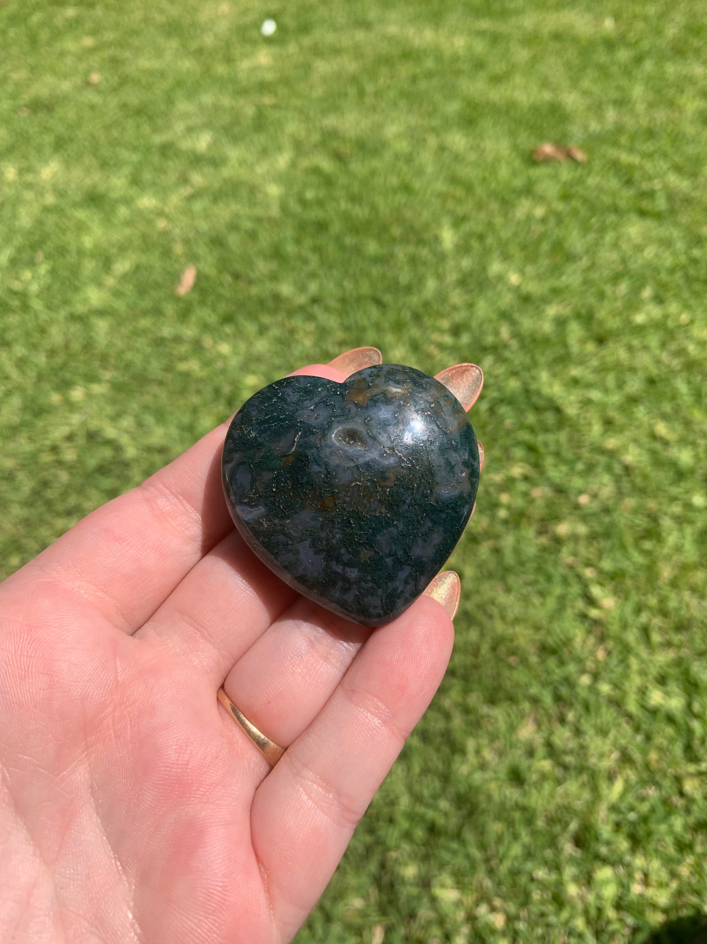 Moss Agate Heart