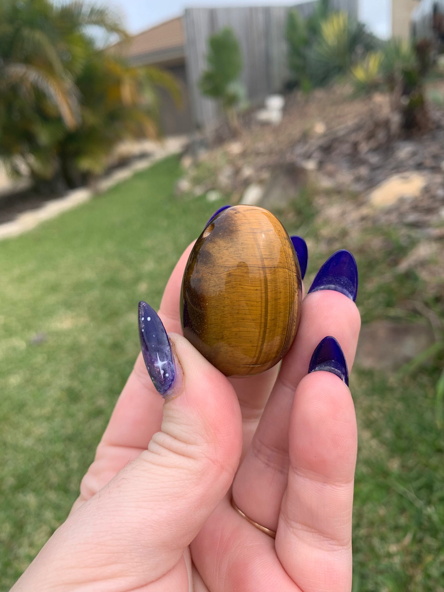 Large Tigers Eye Egg Pendant