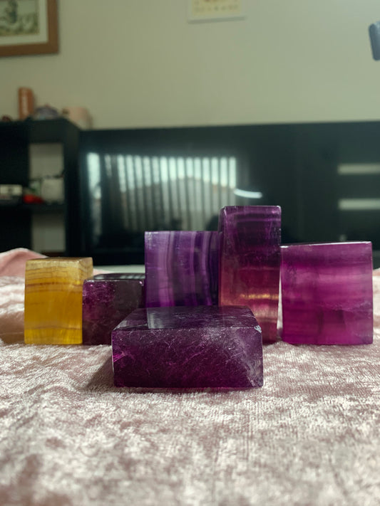 High Quality Rainbow Fluorite Blocks