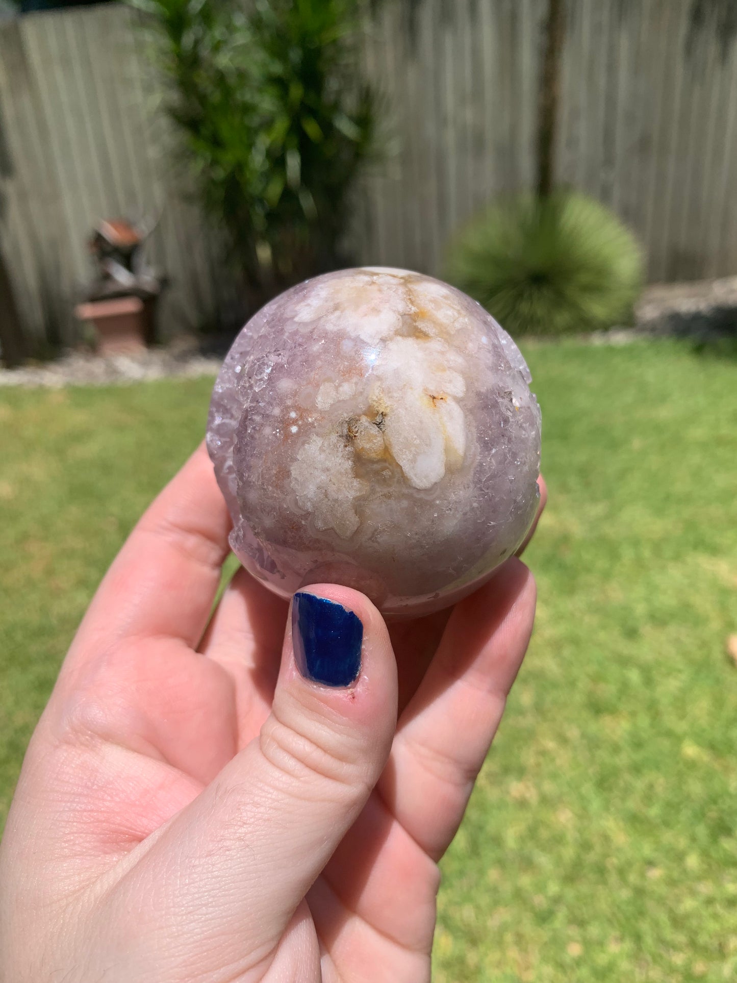 Pink Amethyst Flower Agate Sphere