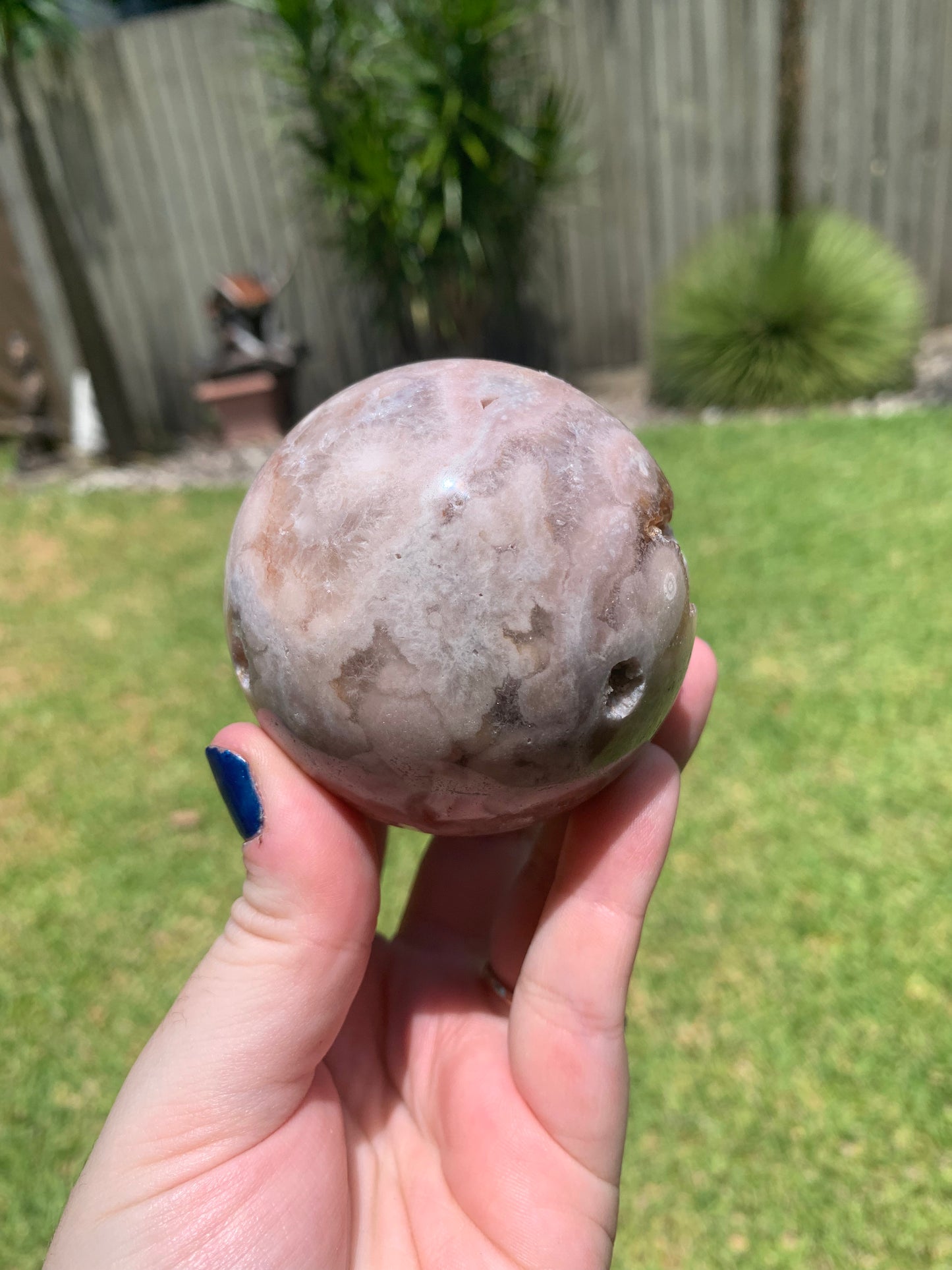 Pink Amethyst Flower Agate Sphere