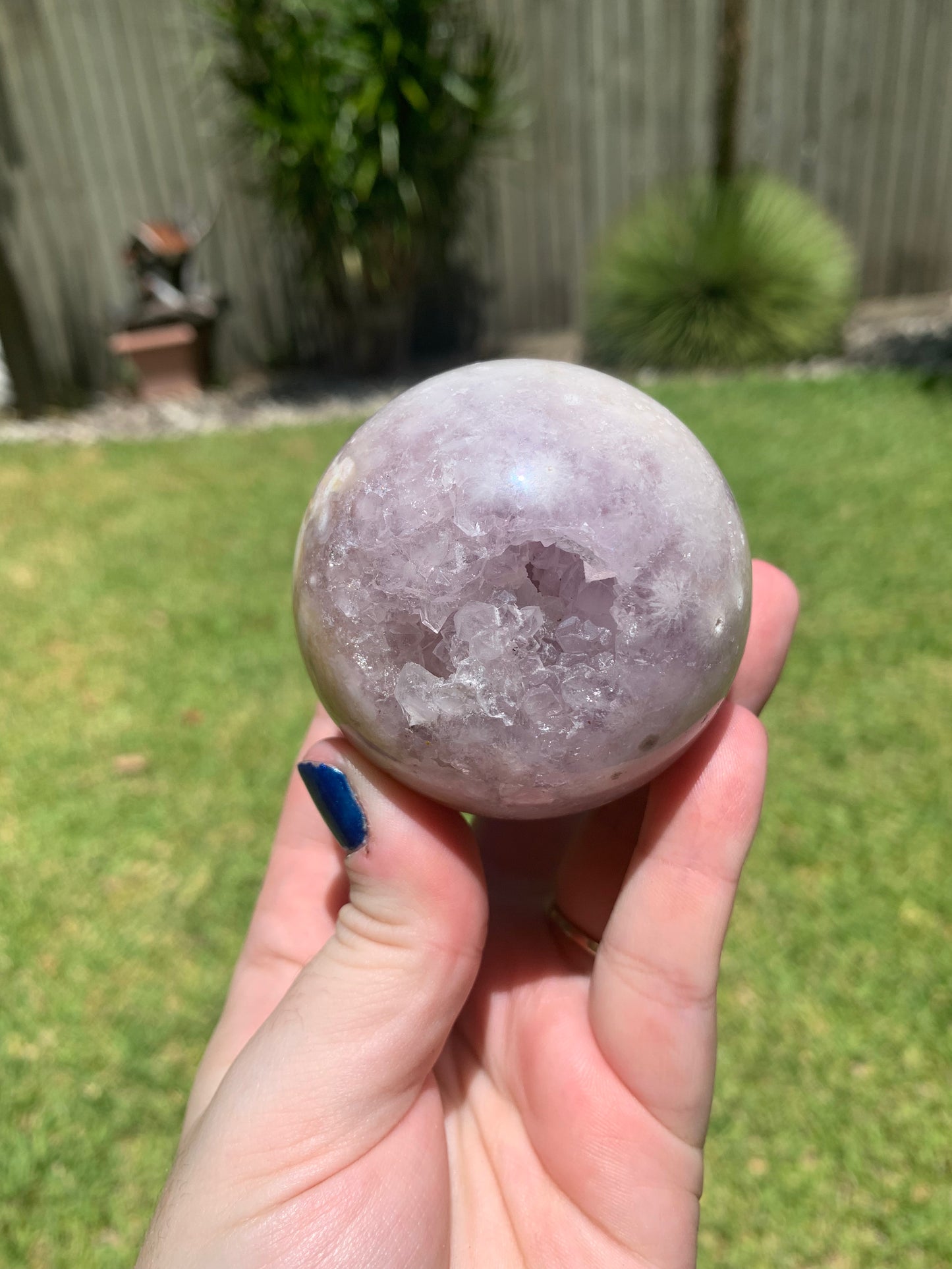 Pink Amethyst Flower Agate Sphere