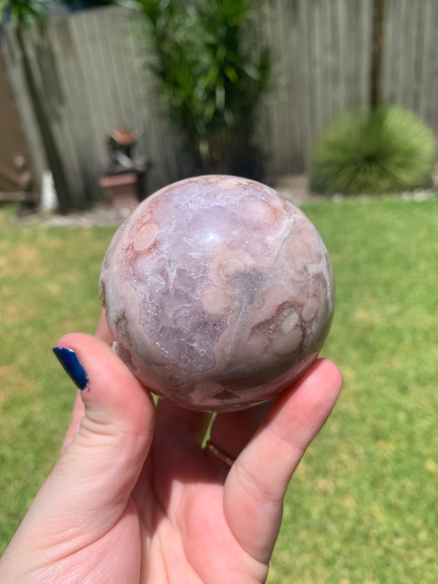 Pink Amethyst Flower Agate Sphere