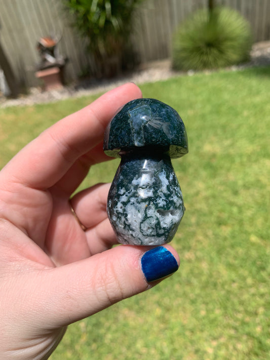 Moss Agate Mushroom