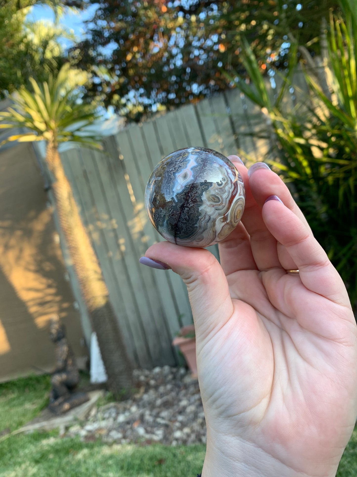 Mexican Crazy Lace Agate Sphere