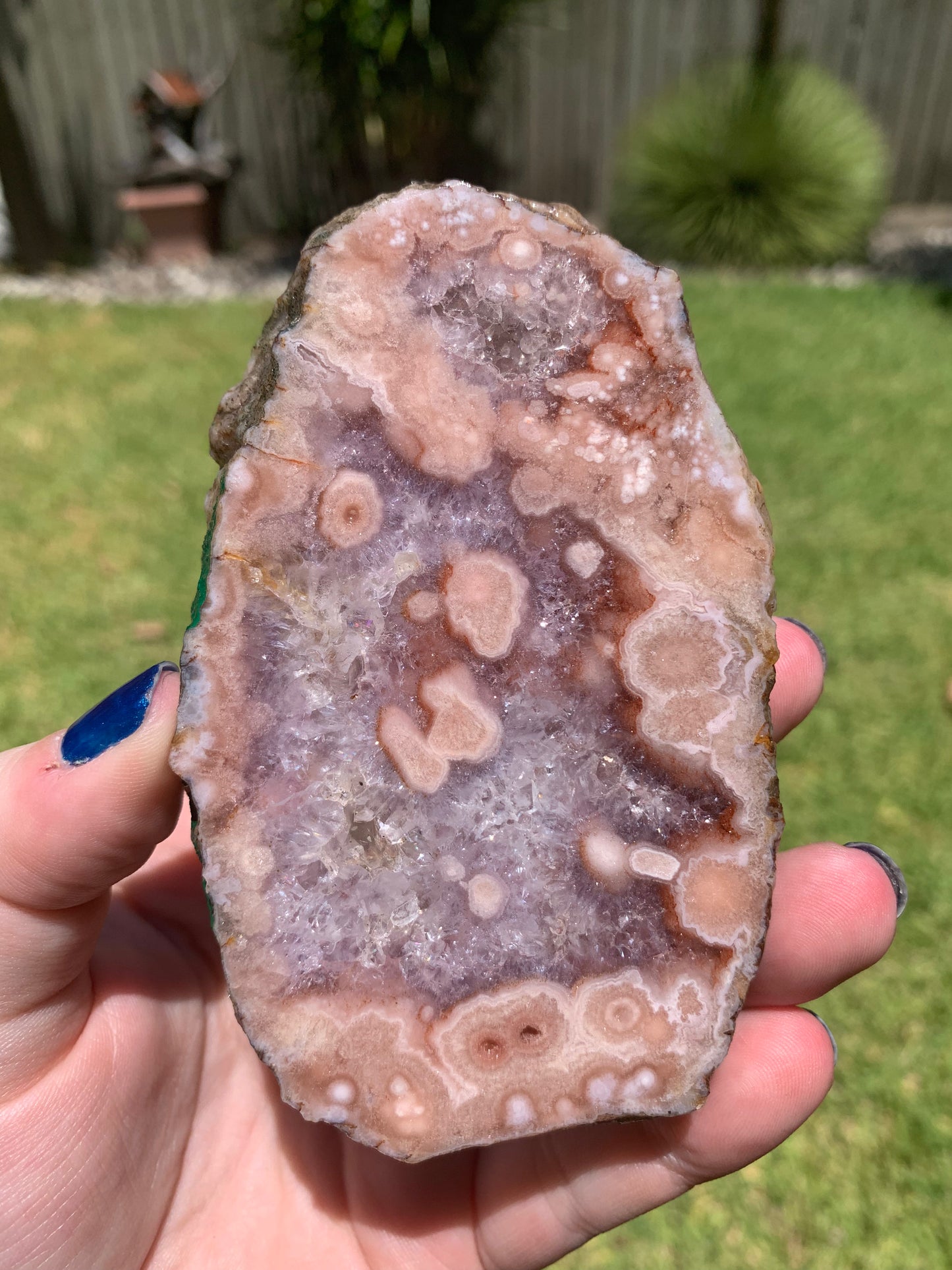 Pink Amethyst Flower Agate Slab