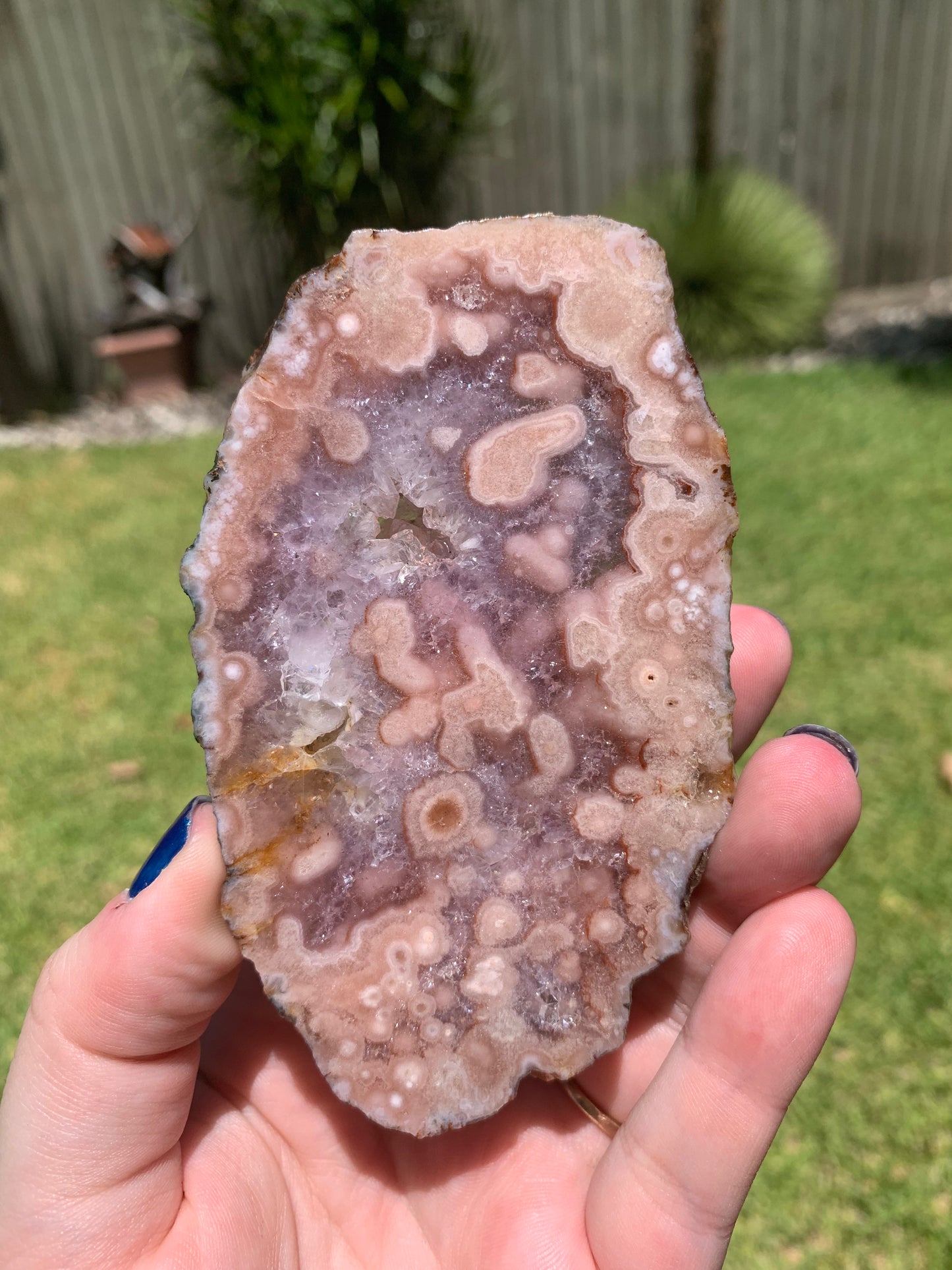 Pink Amethyst Flower Agate Slab