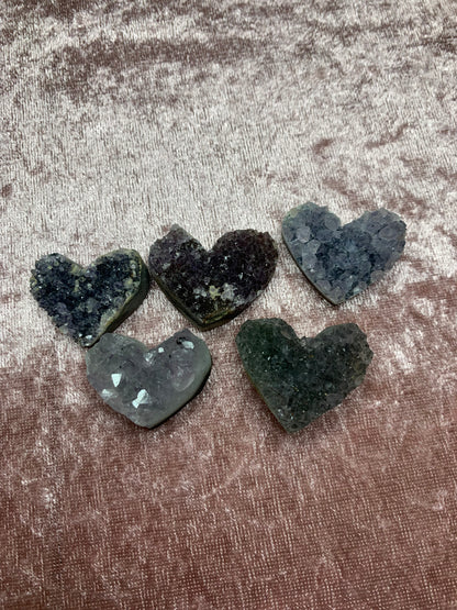 Amethyst Cluster Hearts