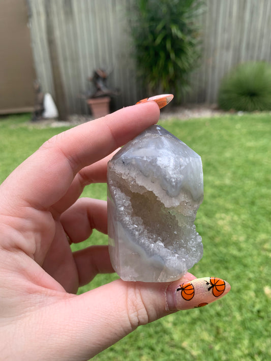 Druzy Agate Tower (Chipped Tip)