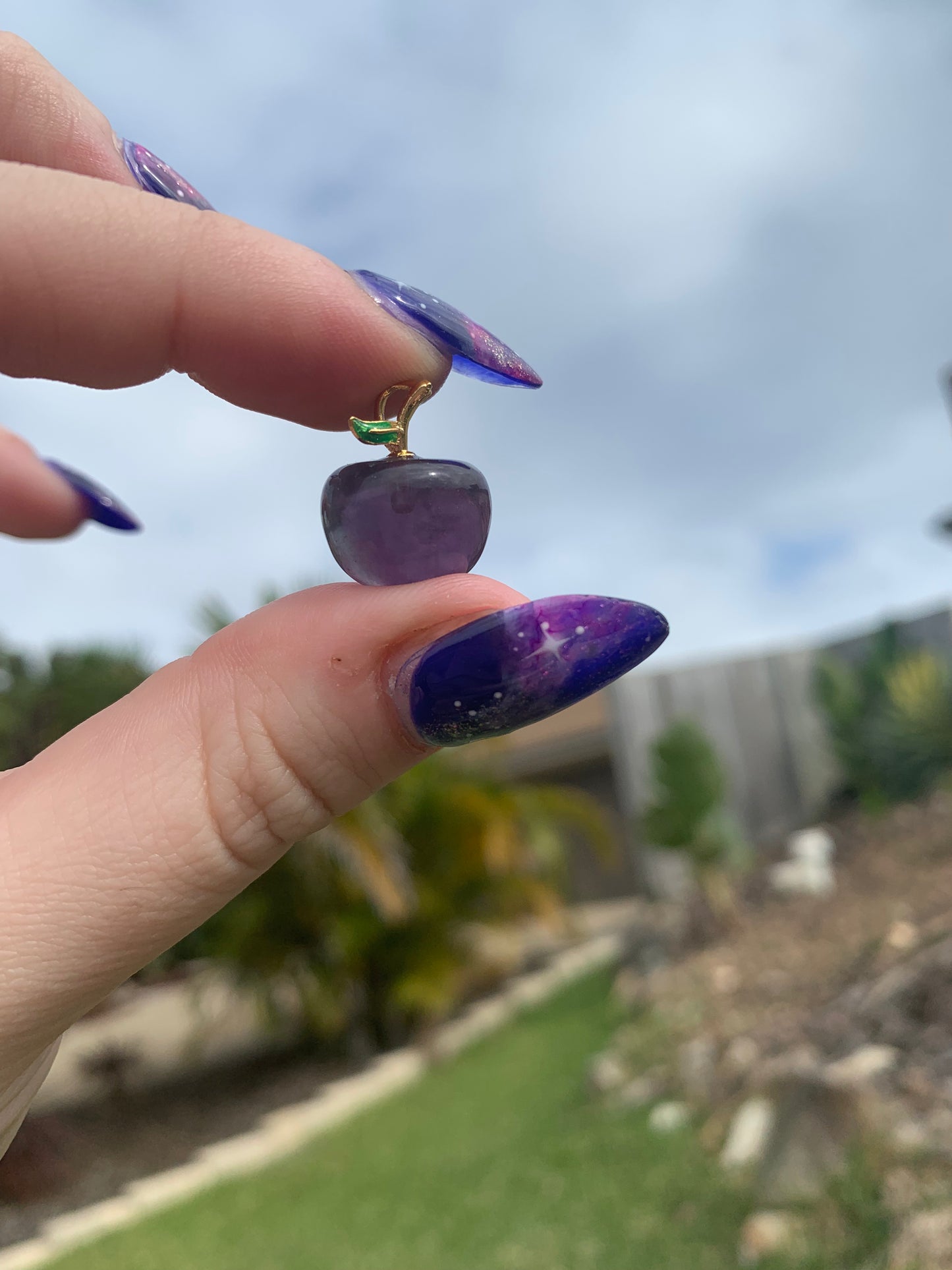 Mini Fluorite Apple Charm