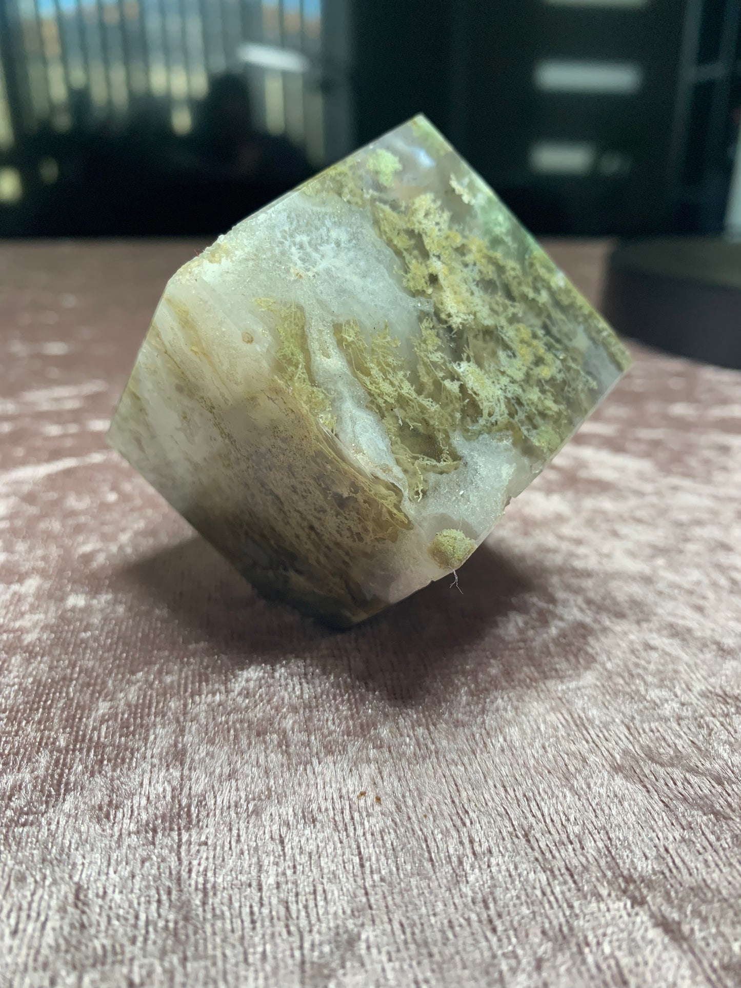 Moss Agate Cube