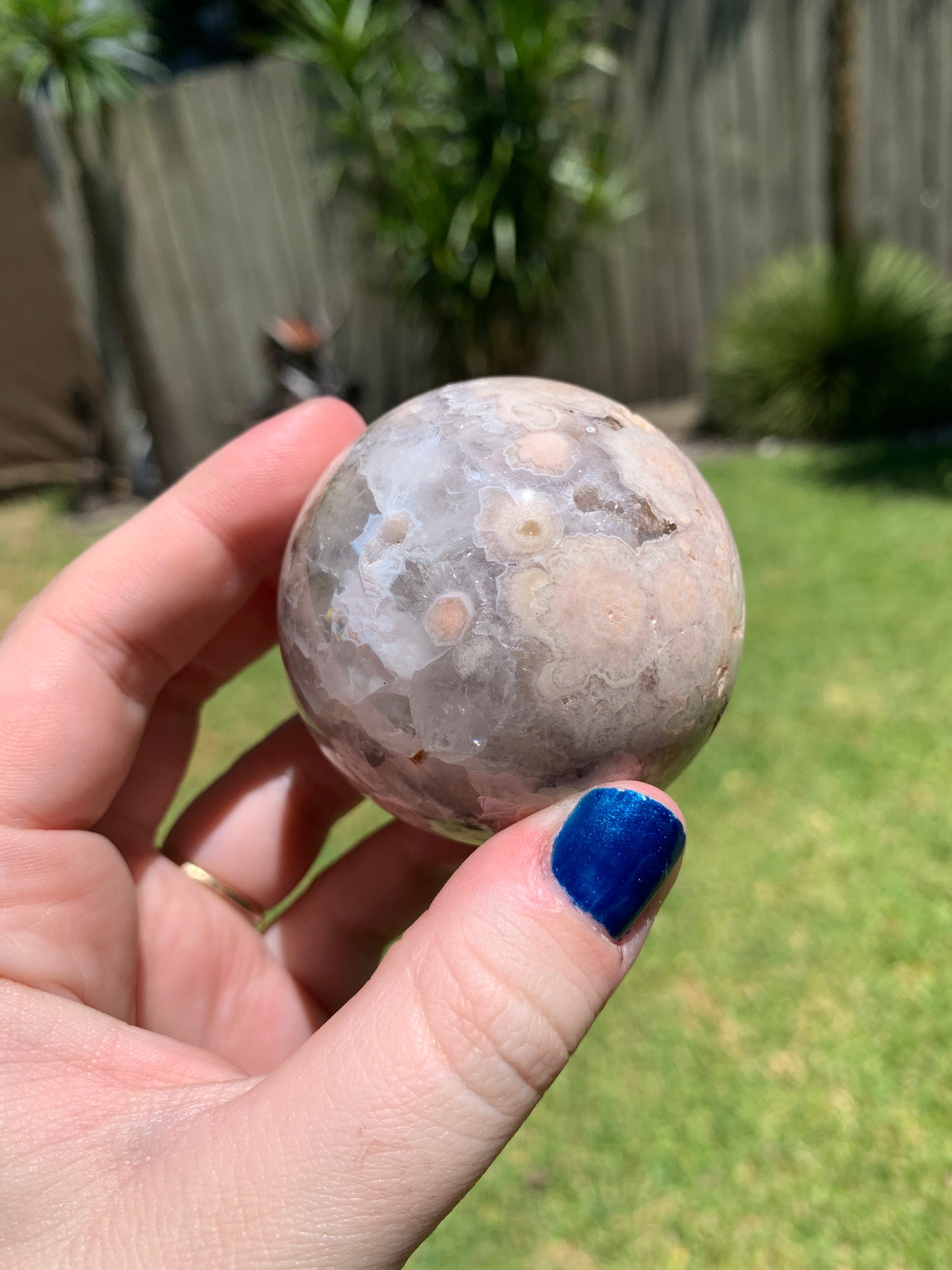 Pink Amethyst Flower Agate Sphere