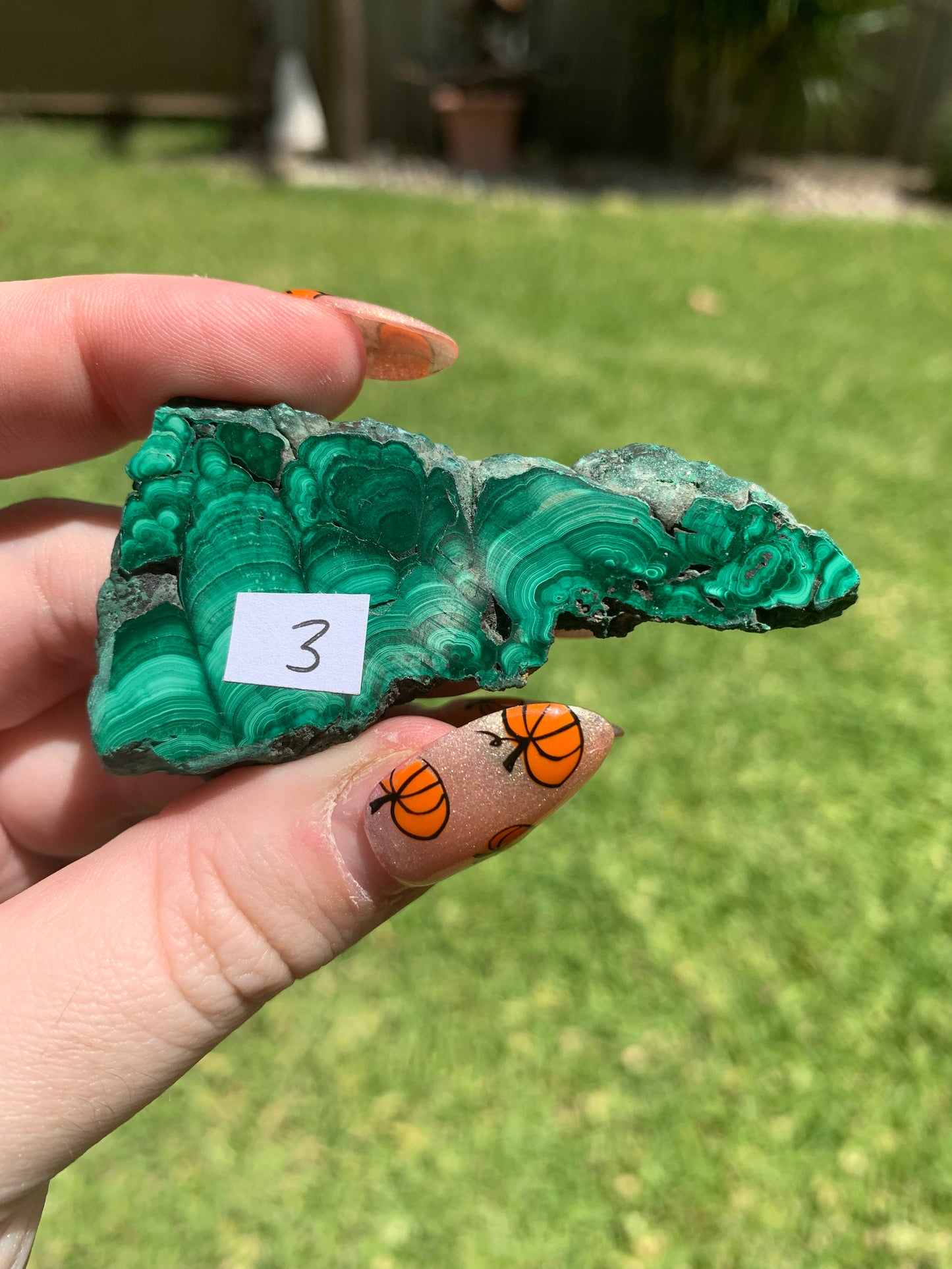 Malachite slab