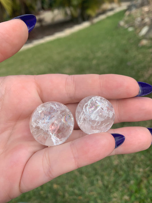 Crackle Quartz Sphere