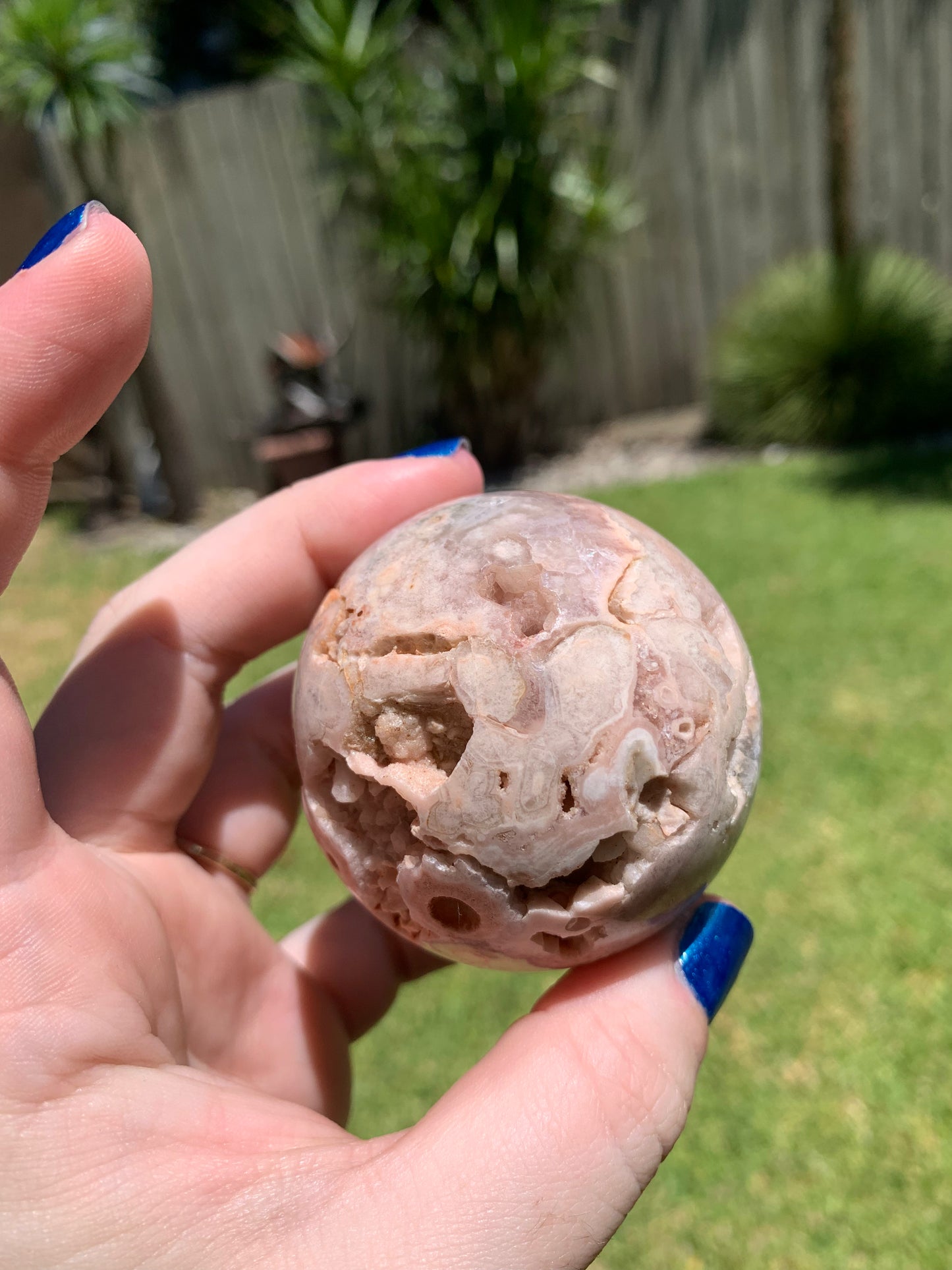 Pink Amethyst Flower Agate Sphere