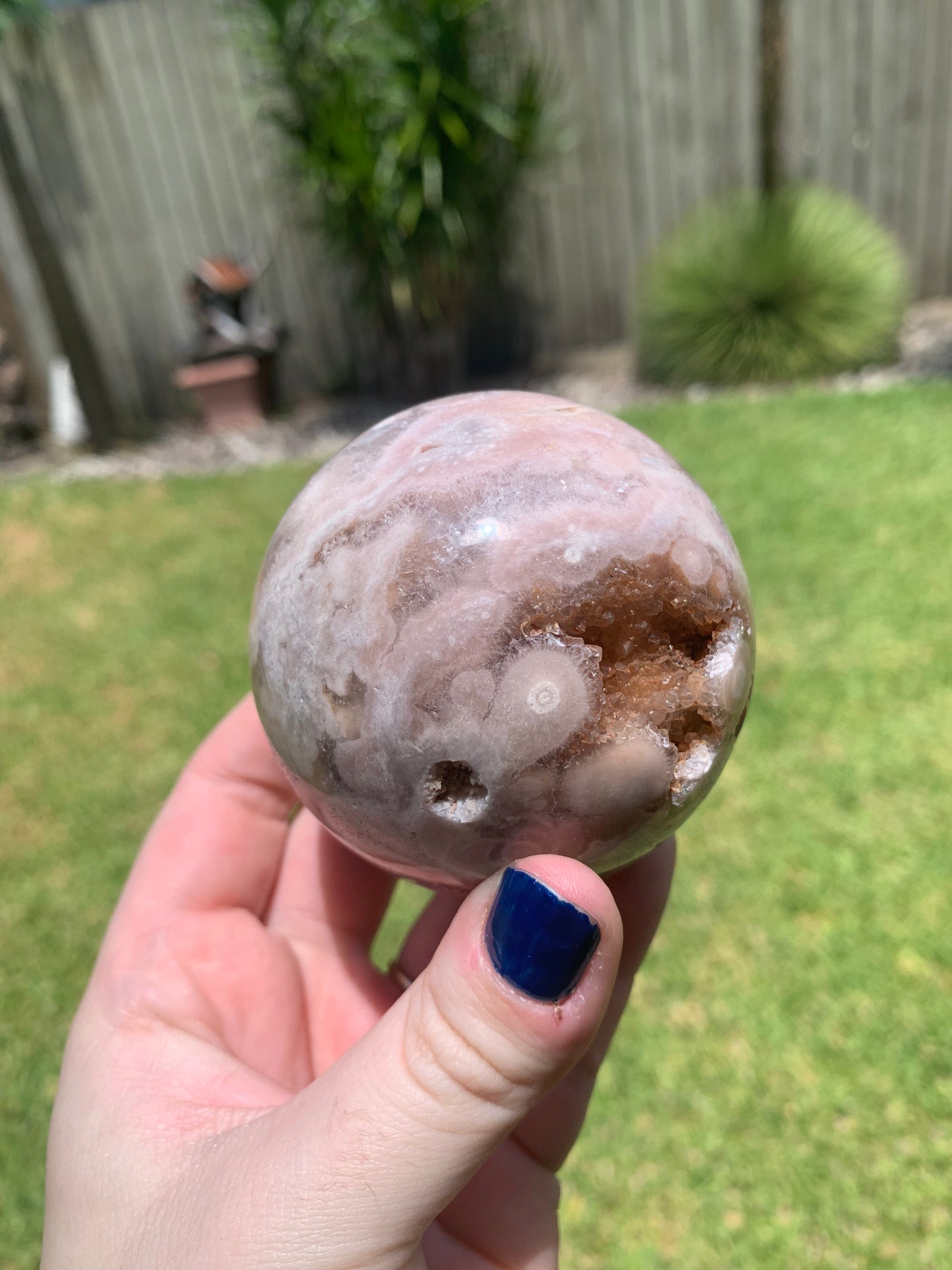 Pink Amethyst Flower Agate Sphere