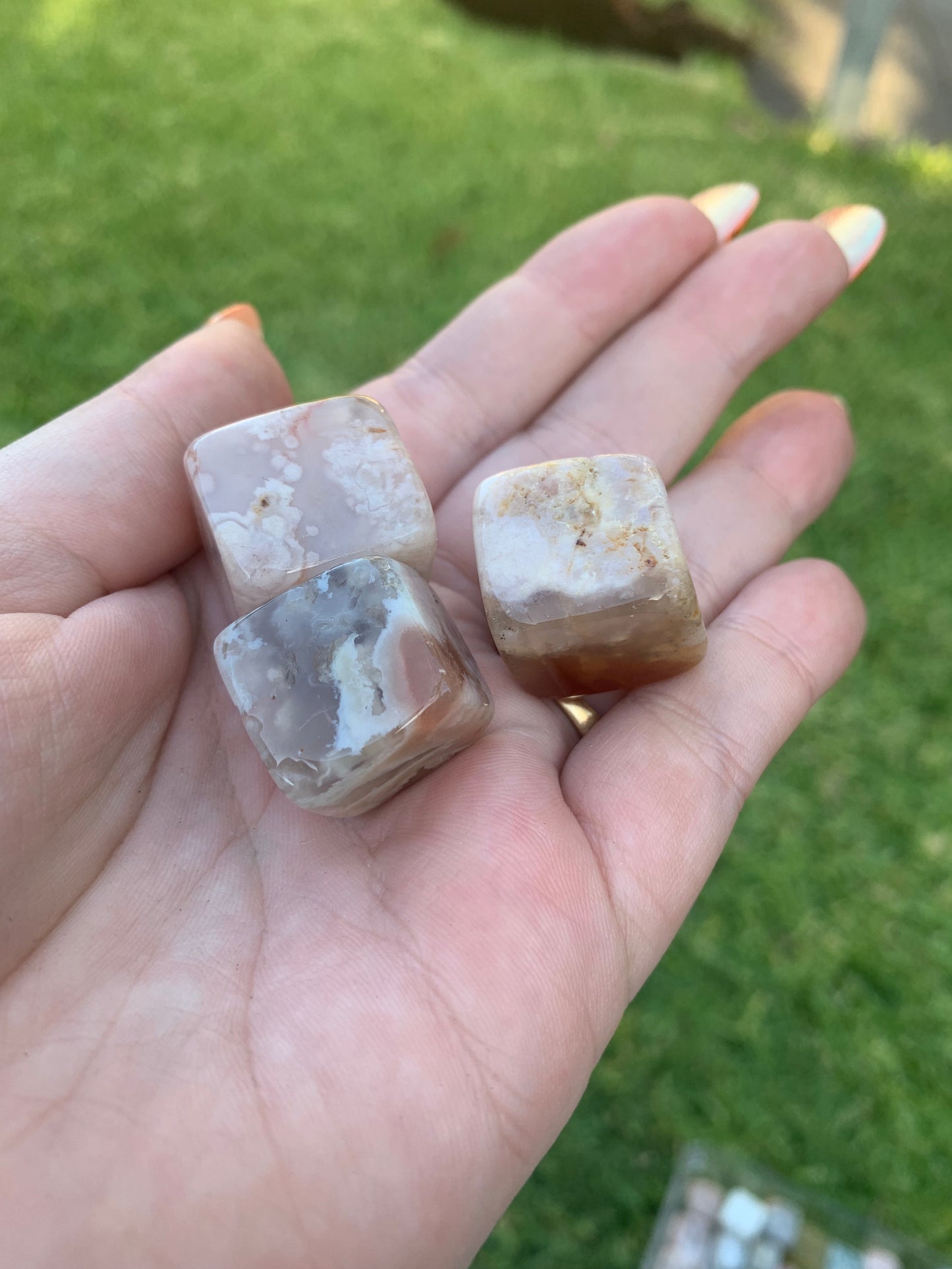 Flower Agate Cube